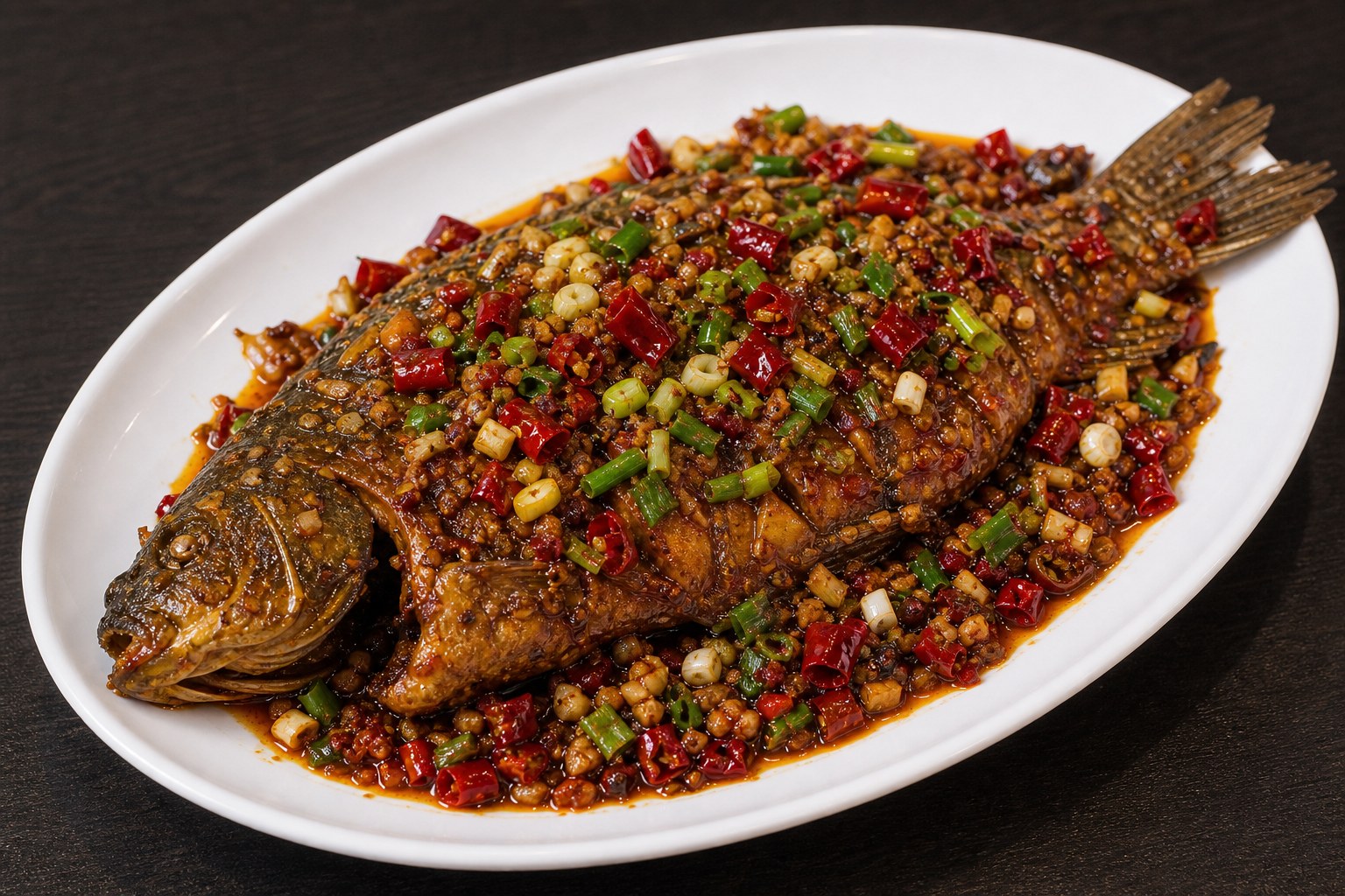 Daqian Dry-Braised Whole Fish — Chili Szechuan Philadelphia
